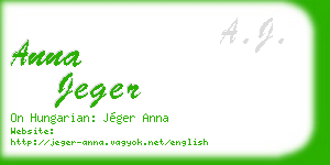 anna jeger business card